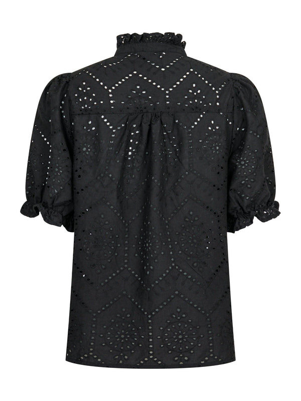 Neo Noir Bluse Odesa Embroidery 162454 Sort