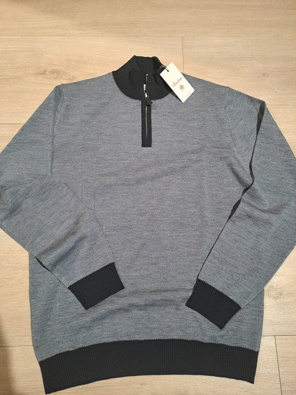 Stenstrøms strik 1/2 zip 422298-1355 grå