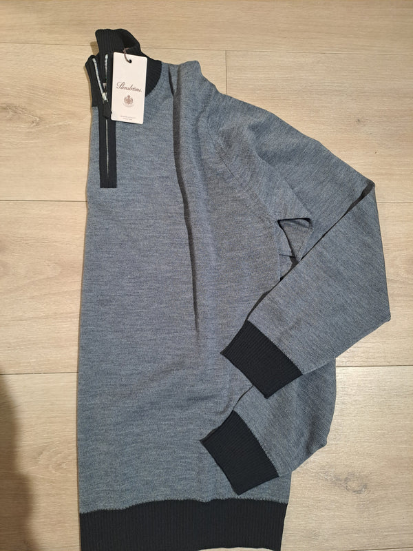 Stenstrøms strik 1/2 zip 422298-1355 grå