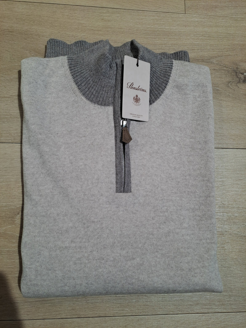 Stenstrøms strik 1/2 zip, 422298-1355 sand
