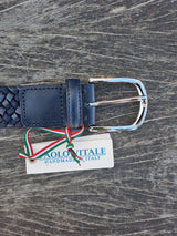 Paolo Vitale elastik/skind bælte 24E09241 navy