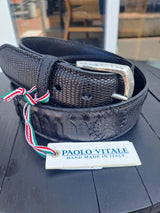Paolo Vitale bælte 1083616  croco/pyth/varan sort