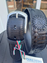 Paolo Vitale bælte 1083616  croco/pyth/varan sort