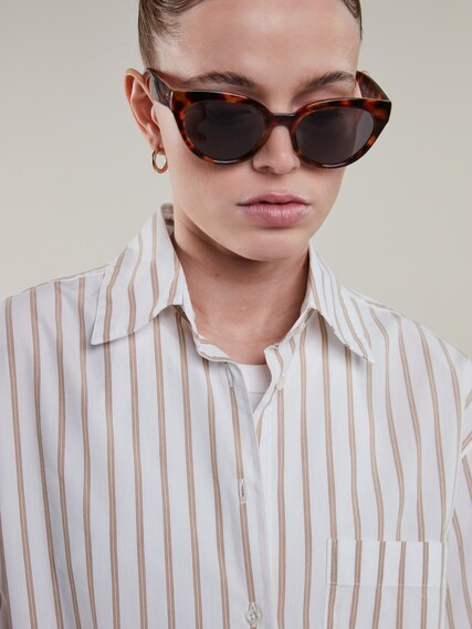 Stenstrøms Skjorte Jackie Col. 222 Beige stripe