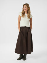 Neo Noir Yara Poplin Skirt 158280 Col. Chocolate Brown 584