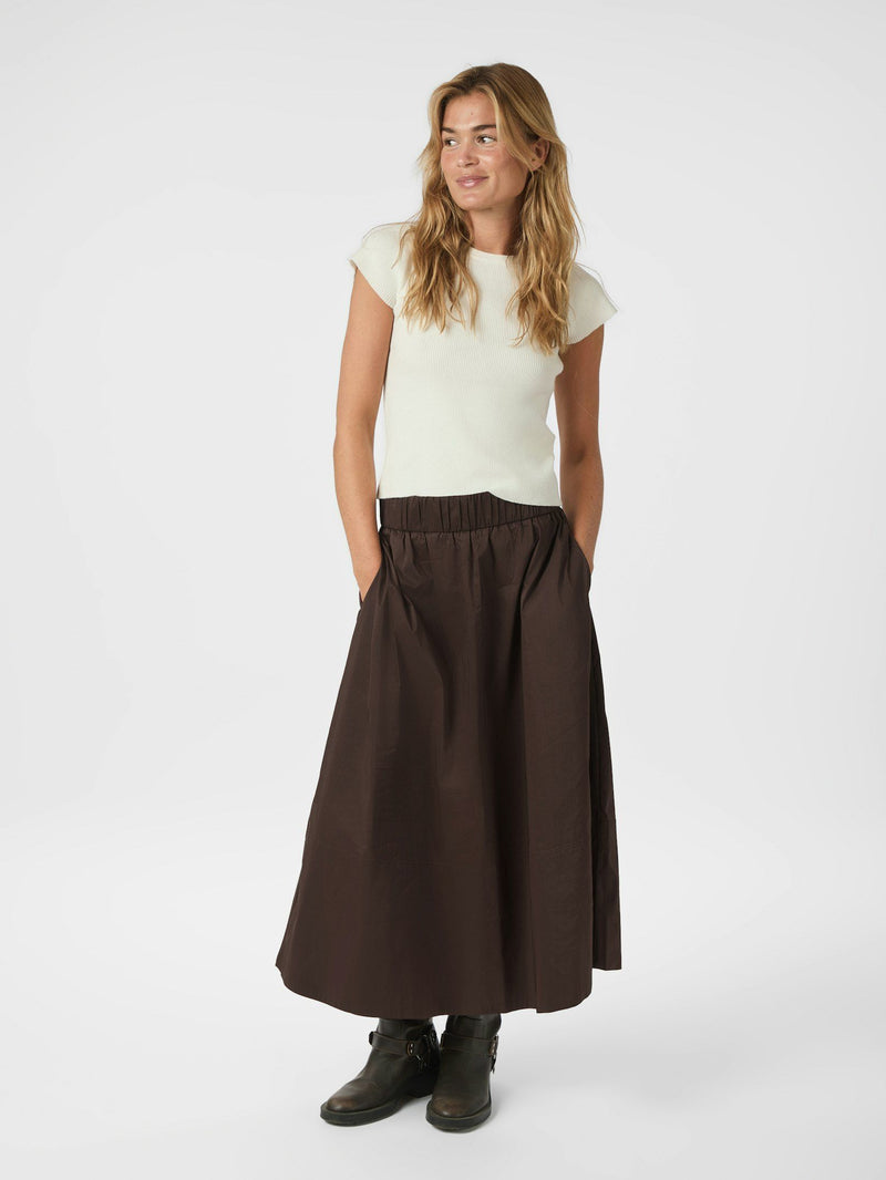 Neo Noir Yara Poplin Skirt 158280 Col. Chocolate Brown 584