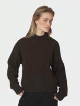 Neo Noir Paulina Knit Blouse 159703 Col.Dark brown