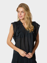 Neo Noir Jayla S Voile Top 159881 Col. Navy