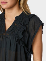 Neo Noir Jayla S Voile Top 159881 Col. Navy