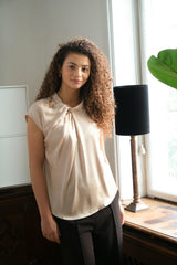 Neo Noir Fleur Drapy Satin Blouse 160990 Col.125