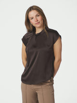 Neo Noir Fleur Drapy Satin Blouse 160990 Col.676