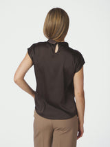 Neo Noir Fleur Drapy Satin Blouse 160990 Col.676