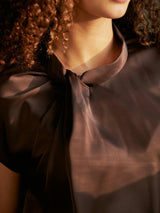 Neo Noir Fleur Drapy Satin Blouse 160990 Col.676