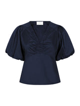 Neo Noir Irina Poplin Blouse 162219 Col. Navy