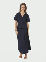 Neo Noir Irina Poplin Blouse 162219 Col. Navy