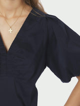 Neo Noir Irina Poplin Blouse 162219 Col. Navy