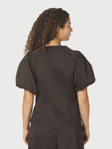 Neo Noir Irina Poplin Blouse 162219 Col. Chocolate Brown
