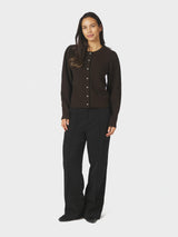 Neo Noir Nuna Knit Cardigan 162242 Col.Brown