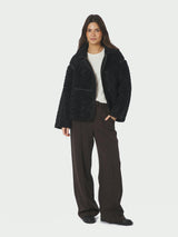 Neo Noir Castor Faux Fur Jacket 164862 Col.Black