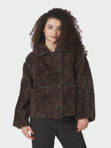 Neo Noir Castor Faux Fur Jacket 164862 Col.Dark br