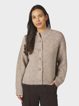 Neo Noir Taura Fluffy Knit Cardigan Col.Beige Mela