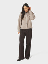 Neo Noir Taura Fluffy Knit Cardigan Col.Beige Mela