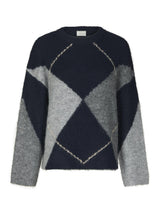 Neo Noir Inga Check Fluff Knit Blouse 165205 141