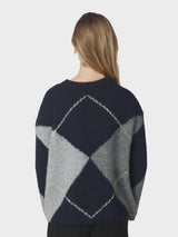 Neo Noir Inga Check Fluff Knit Blouse 165205 141