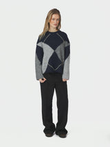 Neo Noir Inga Check Fluff Knit Blouse 165205 141