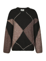 Neo Noir Inga Check Fluff Knit Blouse 165205 676