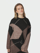 Neo Noir Inga Check Fluff Knit Blouse 165205 676