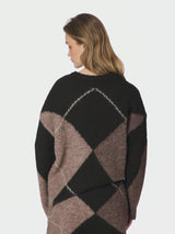 Neo Noir Inga Check Fluff Knit Blouse 165205 676