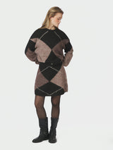 Neo Noir Inga Check Fluff Knit Blouse 165205 676