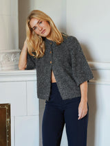 Neo Noir Benuta Fluffy  Knit Cardigan 165816 Col. Antracit melange