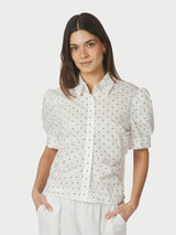 Neo Noir Frannie Dot Shirt 166006 Col.Off white