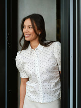 Neo Noir Frannie Dot Shirt 166006 Col.Off white