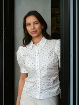 Neo Noir Frannie Dot Shirt 166006 Col.Off white