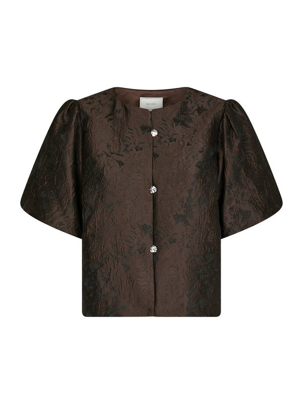 Neo Noir Aisa Brocade Blouse 166369 Col. Brown 676