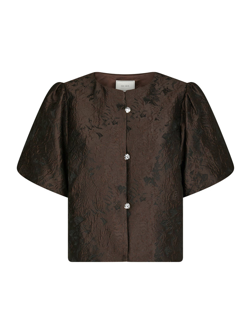 Neo Noir Aisa Brocade Blouse 166369 Col. Brown 676