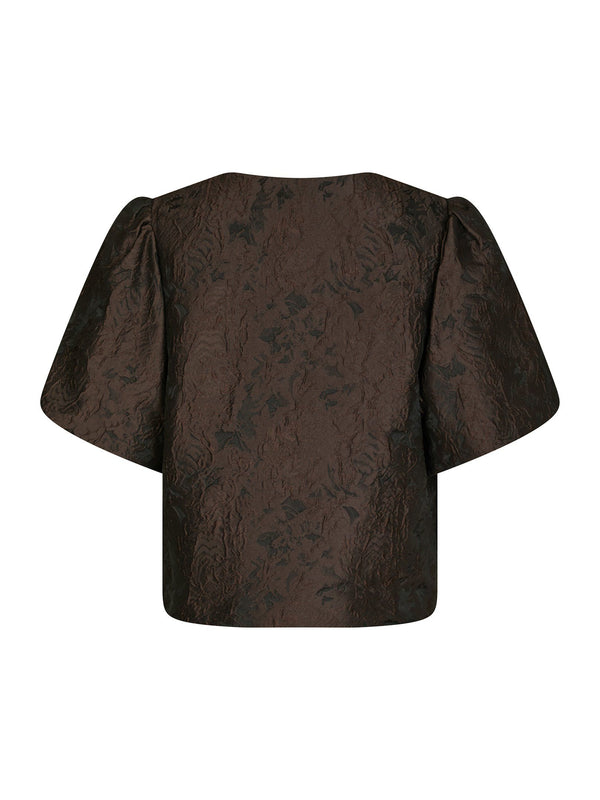 Neo Noir Aisa Brocade Blouse 166369 Col. Brown 676