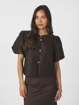 Neo Noir Aisa Brocade Blouse 166369 Col. Brown 676
