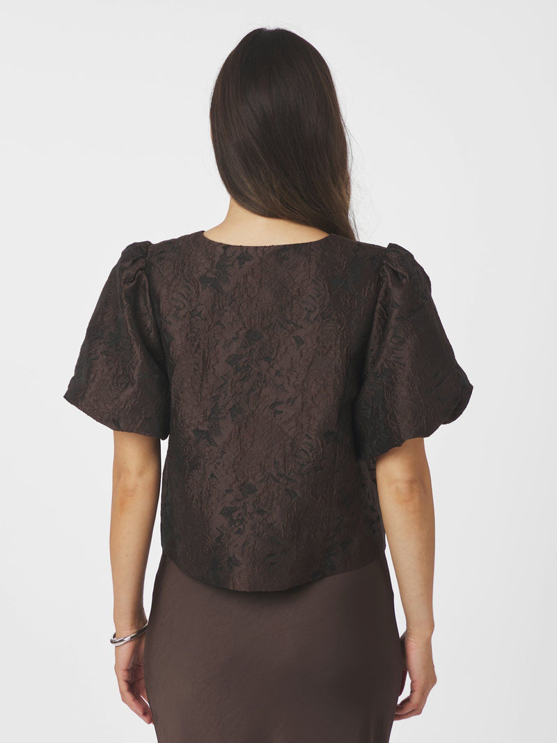 Neo Noir Aisa Brocade Blouse 166369 Col. Brown 676