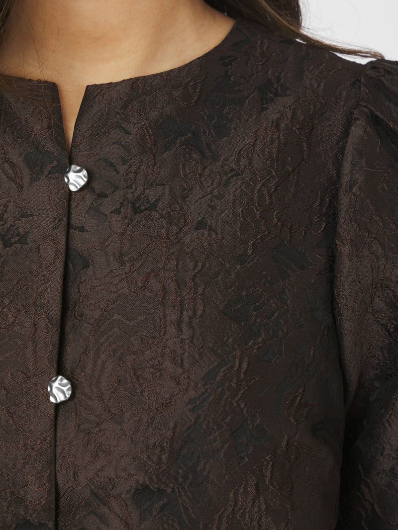 Neo Noir Aisa Brocade Blouse 166369 Col. Brown 676