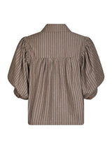 Neo Noir Etta Soft Stripe Stone Shirt 166416 Brown
