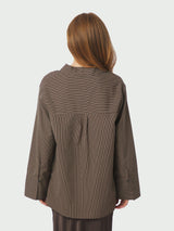 Neo Dita Striped Line Shirt 166888 Col. Dark Brown