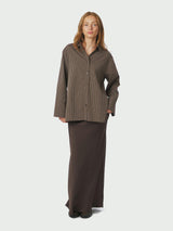 Neo Dita Striped Line Shirt 166888 Col. Dark Brown
