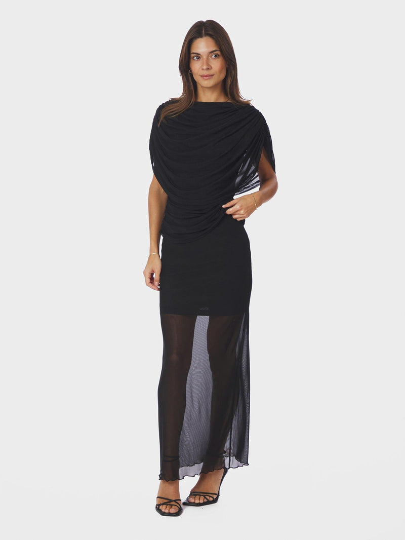 Neo Noir Cottuna Drapy Mesh Top 167205 Col. Black