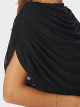 Neo Noir Cottuna Drapy Mesh Top 167205 Col. Black