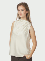 Neo Noir Isola Drapy Satin Top 167873 Col. Creme