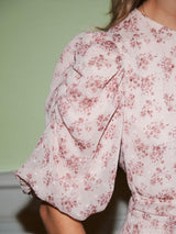 Neo Noir Kikka Chiffon Flower Dress 167915 Col. Rose
